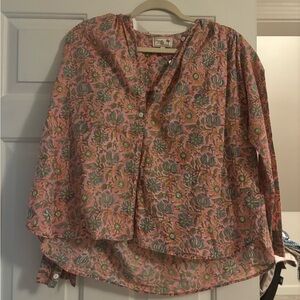 Blockprint Floral Pink Blouse